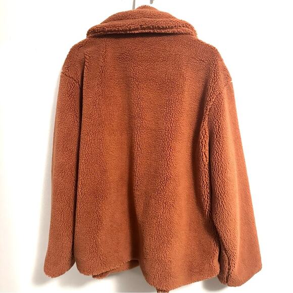 Gap Fuzzy Cozy Short Teddy Jacket Coat New Without Tags Brown Womens XXL - Picture 3 of 7